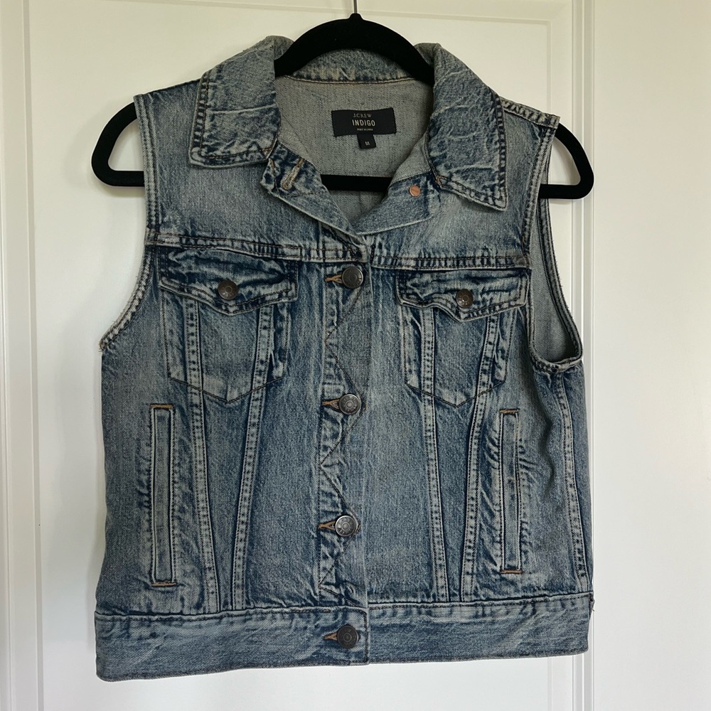 JCREW INDIGO Denim Jean Vest SZ M